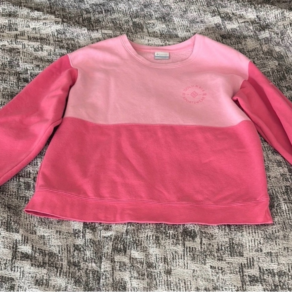 Columbia Pink Color Block Sweatshirt Women’s Medium